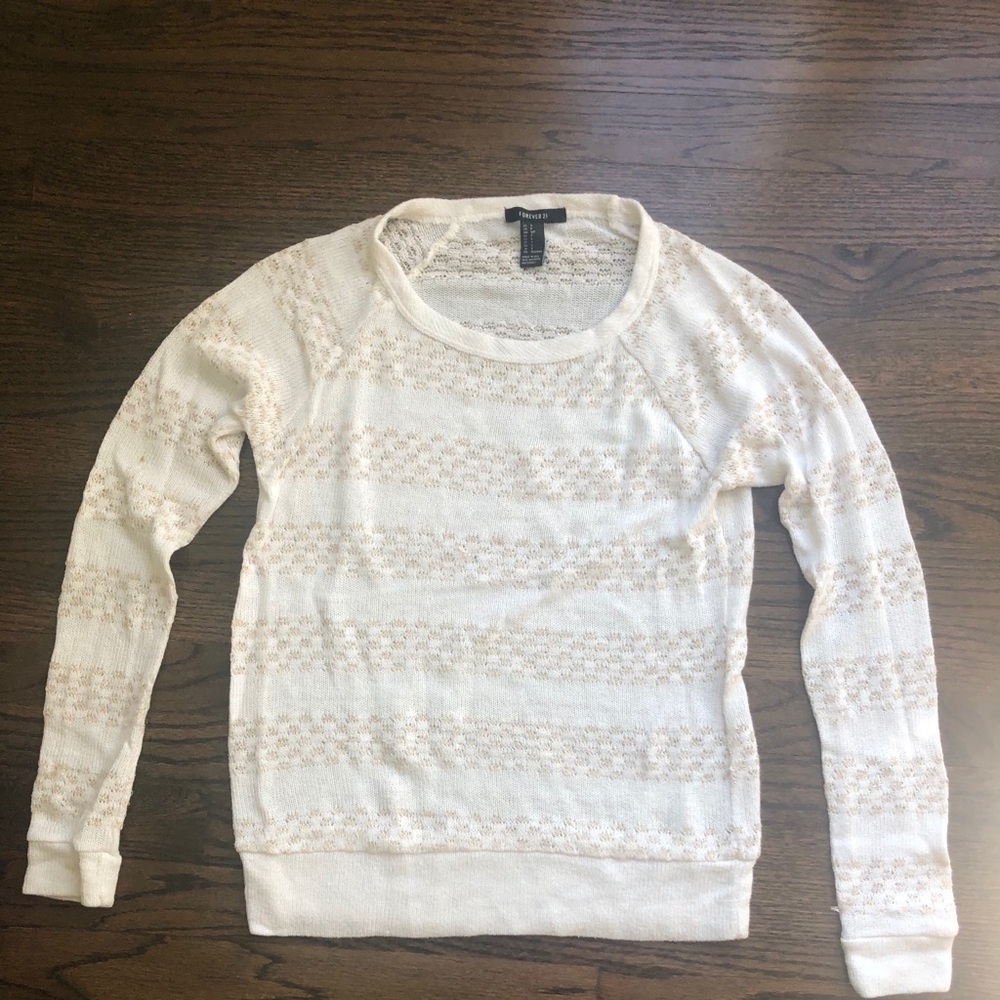 Sheer gold and cream sweater